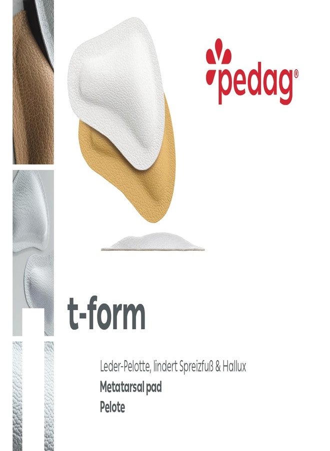 Pedag T-Form | German Made | Metatarsal Pads | Anatomically Correct | Metatarsal Arch Support | Vegetable Tan Leather | Self Adhesive | White | Size X-Large, Fits EU 44-46 / US M 11-13 | 3 Pairs - Image 2